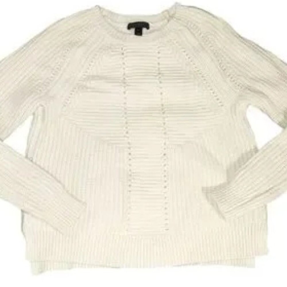 J. Crew Women's Cream Wool Blend Cable Knit Sweater Size S